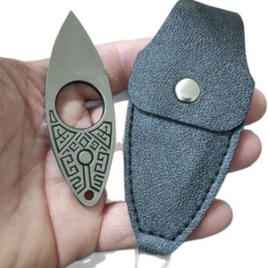 Cuchillo de bolsillo Ztc528 de acero inoxidable, cuchillo de bolsillo con borde liso y diseño compacto para uso en exteriores, herramienta de autodefensa con llavero - Product Image 2