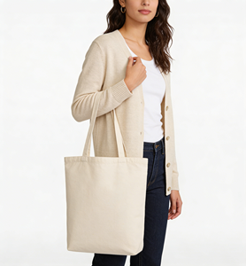 Heavy Duty Strong Large Natural Canvas Tote <b>Bags</b> with Zipper Closure for <b>Crafts</b> Shopping Canvas <b>Bag</b> Cotton <b>Bag</b> - Product Image 2
