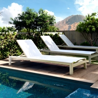 Chaise longue de jardin moderne, portable, en aluminium, pour piscine, plage et détente
