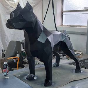 Adorno de césped al aire libre de acero inoxidable 304 316 tamaño real de gran tamaño Pit Bull perro estatua Metal arte <span class=keywords><strong>Pitbull</strong></span> escultura <span class=keywords><strong>para</strong></span> jardín - Product Image 5