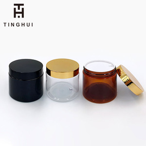 Échantillons Gratuits - Pots en Plastique Vides de Luxe de 1 oz, 2 oz, 4 oz, 6 oz, 8 oz - Contenants Ambrés avec Couvercles Dorés - Product Image 2