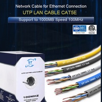 Câble LAN UTP Cat 5e CMR à paires torsadées 8 conducteurs 24AWG en cuivre recuit massif gris avec gaine LSZH PVC conforme ANSI/TIA-568.2