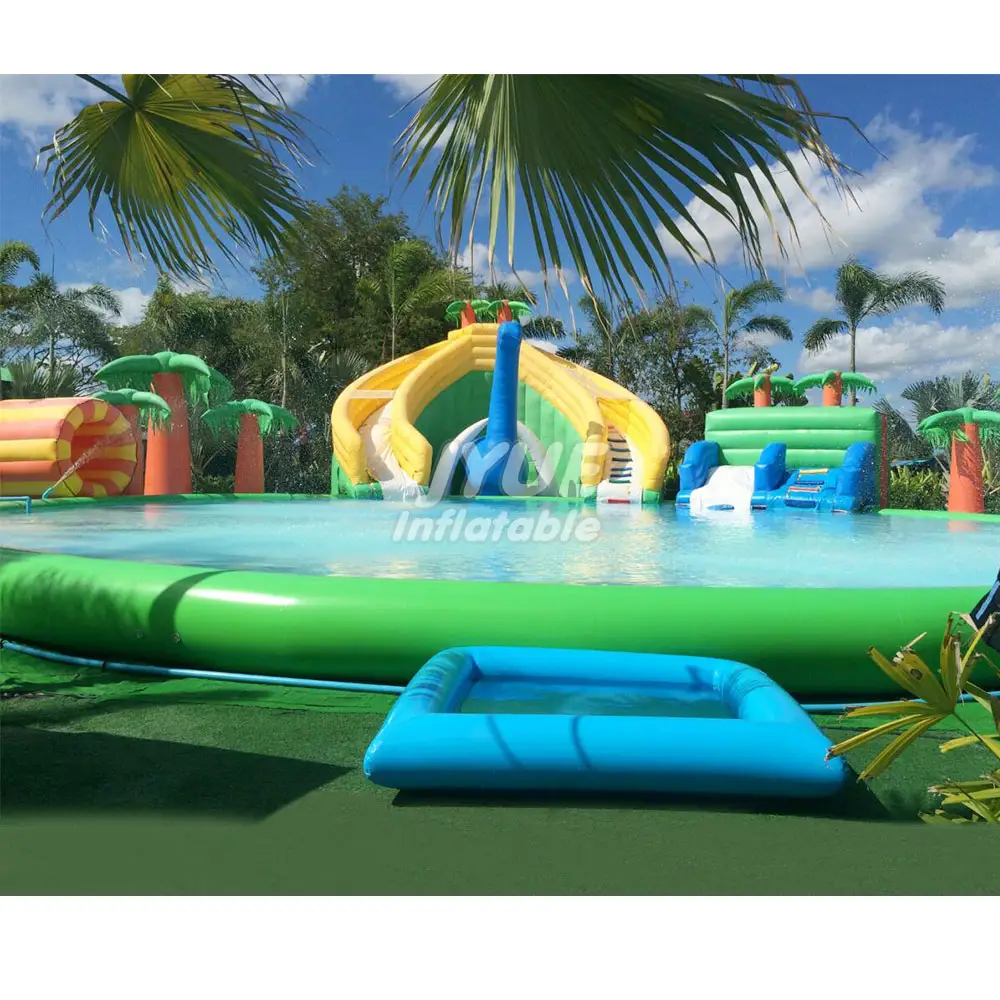 Gratis Aangepaste Commerciële Indoor Gebruik Zwembad Glijbaan Opblaasbare Water Park Voor Kinderen