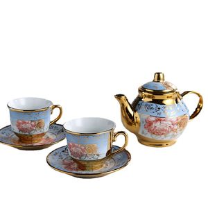 Expédition rapide Chine Tasse À Café Ensemble Européen Plaqué Or En Céramique Café et Thé Tasses Ensemble Cadeau avec Soucoupe et Théière - Product Image 6