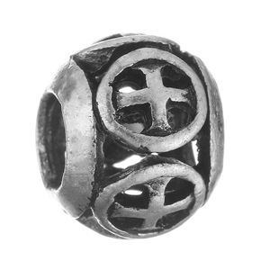 Perles creuses en alliage électroplaqué, accessoires de bracelet DIY, perles d'espacement à grand trou - Product Image 4