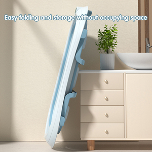 Bañera para bebé antideslizante, plegable, sin BPA, resistente, portátil, con termómetro incorporado, ahorra espacio, para el hogar y viajes. - Product Image 5