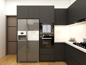 Sistema de Gabinetes de Cocina de Lujo Personalizados con Puertas de Vidrio y Luces LED de Fábrica en Foshan - Product Image 2