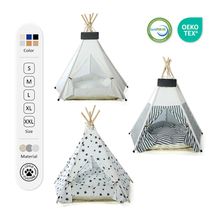 Tiendas de campaña tipo <span class=keywords><strong>tipi</strong></span> para perros y cachorros, camas portátiles con cojín grueso para mascotas, casa de campaña para gatos - Product Image 1