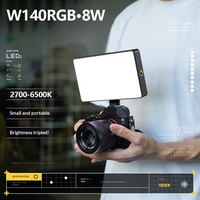 Lampe de poche RVB W140, lumière LED portable pour photographie, lumière vidéo sur caméra, batterie intégrée, durée de vie ultra longue, design mini