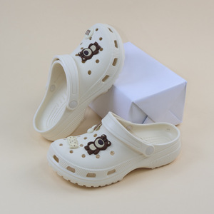 Chocolate Bear <strong>Crocs</strong> Clogs <strong>White</strong> Soft Sole Non Slip Beach Sandals <strong>For</strong> <strong>Women</strong> Four Seasons Wear - Product Image 5