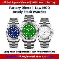 Nuevo Reloj SKMEI 9415 de Lujo para Hombre, Caja de Aleación de Zinc, Correa de Acero Inoxidable, Reloj de Cuarzo Analógico, Esfera de 44 mm, Correa de 20 mm, Resistente al Agua 3BAR