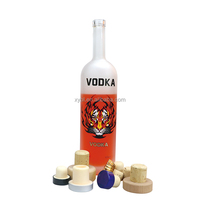 Bouteille d'alcool classique à long col vide, bouteille d'alcool en verre recyclable de 500ml, 700ml et 750 ml