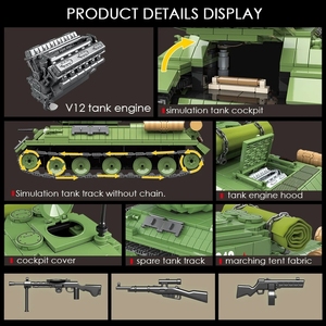 <span class=keywords><strong>Tanque</strong></span> Militar 100063 Rusia <span class=keywords><strong>T</strong></span>-<span class=keywords><strong>34</strong></span>, Bloques de Construcción de <span class=keywords><strong>Tanque</strong></span> Mediano, Soldados de la Segunda Guerra Mundial, Armas del Ejército, Ladrillos, Juguetes para Niños - Product Image 5