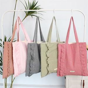 Tas Popok Bayi Baru OEM Pabrik, Gaya Plaid Modis untuk Luar Ruangan, Tas Tote Ibu yang Tahan Lama, Tas Gantung Kereta Bayi, Set 2 Buah - Product Image 3