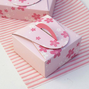 Caja de papel <span class=keywords><strong>Sakura</strong></span> rosa con asa para piruletas y galletas - Product Image 1