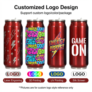 Bottiglia Termica Personalizzabile in <span class=keywords><strong>Acciaio</strong></span> <span class=keywords><strong>Inox</strong></span> a Doppia Parete 350/500ml 12oz/17oz per Cola con Coperchio Ribaltabile - Product Image 2