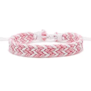 BYY001 − Bracelet en corde tressée, Design Original, tissé, porte-bonheur, amitié, Simple, ajustable, fait à la main, accessoire de bricolage