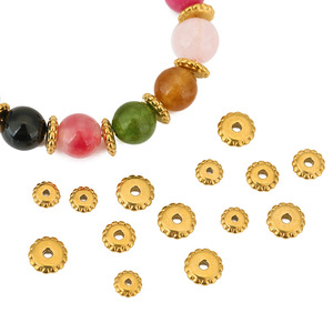 Stainless Steel Gear Beads 6mm Gold Plated Round Spacer Beads For DIY Jewelry Making Accessories Wholesale - Product Image 1