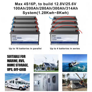 Lifepo4 <span class=keywords><strong>12V</strong></span> 100AH 300AH 200AH 딥 사이클 Lipofe4 태양열 리튬 이온 배터리 팩 12.8V <span class=keywords><strong>12V</strong></span> 24V 100 300 200 Ah 배터리 팩 - Product Image 4