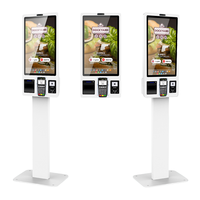 Terminal de Autoservicio con Pantalla Táctil de 21.5 Pulgadas para Pedidos en Restaurantes, Montaje en Pared, Escáner QR, Impresora de Tickets, Kiosco de Pago de Pedidos