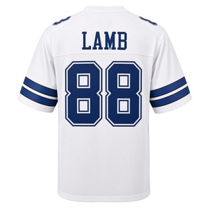 เสื้อฟุตบอลคาวบอยส์เพรสคอตต์ 4 สีขาวสำหรับผู้ชาย คุณภาพดีที่สุด คอวี แขนสั้น ทรงปกติ พิมพ์ลาย Tackle Twill - Product Image 2