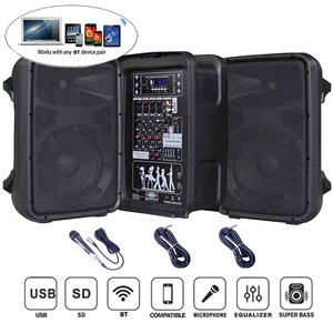 Audio profesional 800W 4 canales inalámbrico Karaoke Set 2x8 \ "Metal plástico al aire libre AC altavoces micrófonos Powered <span class=keywords><strong>Mixer</strong></span> Boxed Personal - Product Image 3
