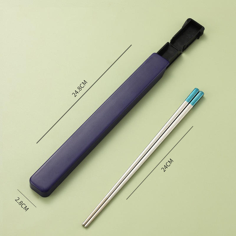 316  quot;Fu quot; Character Chopsticks, 1 pair, portable pack [Blue]