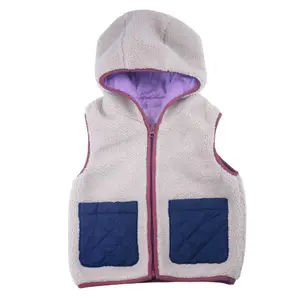 Ấm áp và thoải mái bé mờ vest tuyệt vời leadtime trẻ em mùa đông GILET cho bán phổ biến trùm đầu GILET trong lạnh cho trẻ em