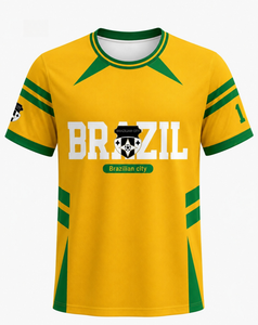 T-shirt Homme Personnalisé 2026 à Manches Courtes, Motifs Brésiliens, Impression Numérique 3D, <span class=keywords><strong>Maillot</strong></span> de Sport pour Matchs de Football Mondiaux, Vente Chaude - Product Image 5