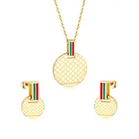 Conjuntos de joyería de marca barata para mujer, collares y pendientes de oro de Dubái para mujer