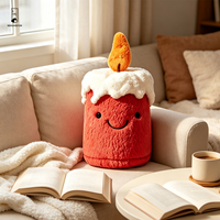 Peluche Bougie Souriante, Mignonne, en Forme de Flamme, Motif Spirale, pour Décoration de Canapé et Maison, Cadeau de Fête et d'Anniversaire