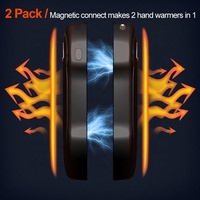 Chauffe-mains magnétiques fendus de 10000mAh, lot de 2, Double chauffe-mains électrique, batterie externe, Double chauffe-mains Rechargeable avec écran