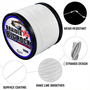 QIANXILANG Ligne de pêche tressée 4 brins blanche 500M/1000M, résistante, durable, en PE léger, haute qualité, pour thon, bar, truite, rivière - Product Image 2