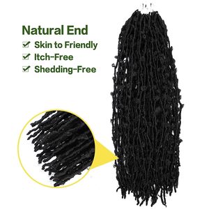 Papillon Locs <span class=keywords><strong>Cheveux</strong></span> Synthétiques En Détresse Crochet Tresses Boho Locs Noir Ombre Brun Déesse Pré Boucle Twist Faux Locs - Product Image 4