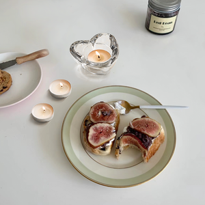 Em forma de coração transparente vidro chá luz vela golder para o casamento mesa decoração - Product Image 5