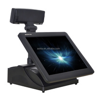 Système de point de vente au détail à double écran tactile AK-755TD tout en un terminal de point de vente de caisse enregistreuse POS