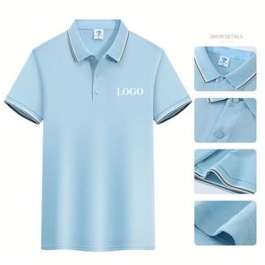 เสื้อโปโลผ้าเนื้อนุ่มเย็นสบายแบบสั่งทำพิเศษ แขนสั้น ผู้ชาย ผ้าฝ้าย ระบายอากาศ แห้งเร็ว ใส่สบาย - Product Image 1