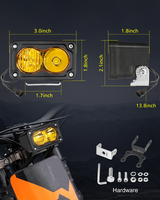 Feux LED jaunes de 3 pouces avec connecteur 4 broches, style Baja, RadRover, pour amélioration de l'éclairage de vélo électrique, Plug and Play, pièces pour vélo électrique