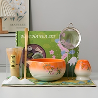 Coffret Cadeau Matcha Personnalisable Anji Newell en Céramique – Bol à Thé Japonais, Fouet, Support et Accessoires Flexibles pour Cérémonie du Thé