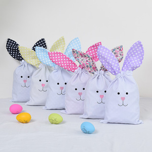 Sacchetto Regalo in Tessuto con Coniglietto Ricamato per Pasqua, Matrimoni e Feste di Compleanno, Decorazione per Caccia alle Uova di Pasqua - Product Image 2