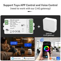 Contrôleur de lumière LED RGB intelligent C03RF 2,4 GHz RF sans fil compatible avec Alexa et Google Assistant pour éclairage de bande LED RGB