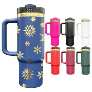 Gobelet isotherme de voyage plaqué or 30 oz avec revêtement en poudre pour gravure laser, cadeaux de Noël - Product Image 1