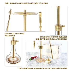 Venta al por mayor de fábrica de alta calidad 304 Acero inoxidable Turquía Hookahs Narguile accesorios para fumar lujo <span class=keywords><strong>Bigboss</strong></span> Shisha Hookah Set - Product Image 5