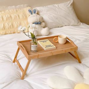 Factory Adjustable Natural Wood Folding Dinner Plate Tray Safe Design for Dormitory <b>Computer</b> <b>Desk</b> Coffee Table - Product Image 1