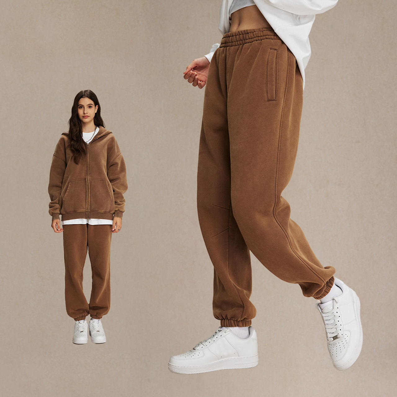 กางเกงขายาวสีทราย