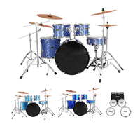 Kit de batterie jazz professionnel pour adulte, avec support OEM, grande pédale, 5 fûts de pointe, 4 cymbales, pédale et accastillages en alliage de zinc