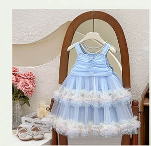 2025 Summer New Girls' Strap <strong>Dress</strong> Stylish Princess Tutu <strong>Fairy</strong> Puffy <strong>Dress</strong> Lace Decoration O-Neck Sweet for 8-Year-Old Children - Product Image 6
