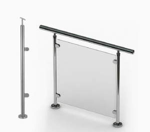 Contemporaneo in acciaio inox e vetro sistema di ringhiera in vetro temprato recinzione corrimano per balcone e scale - Product Image 2
