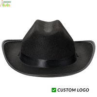 Chapeau de cowboy pour enfants, filles et garçons, à large bord en feutre, style western, pour déguisement, fête d'Halloween, hiver, logo personnalisé OEM