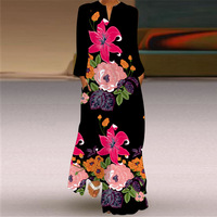 Robe d'été décontractée à col en V pour femmes africaines, grande taille, robes de printemps et d'automne à la mode